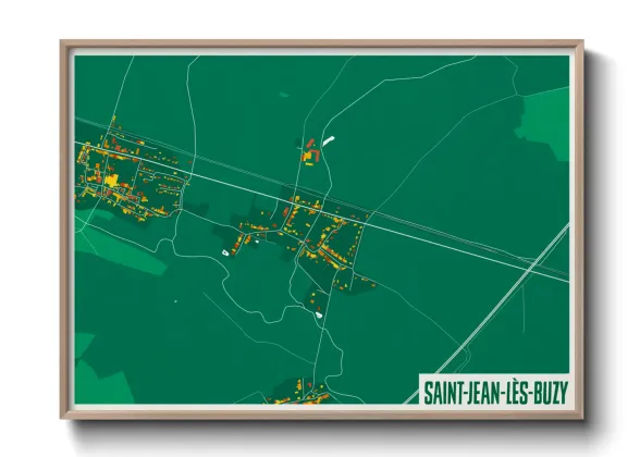 Une affiche de carte sur Saint-Jean-lès-Buzy