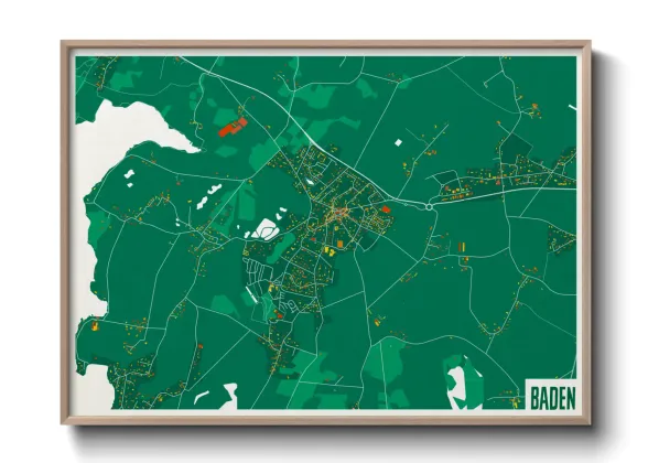 Une affiche de carte sur Baden