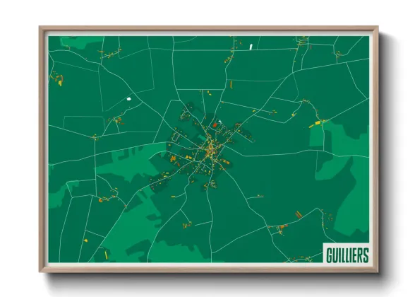 Une affiche de carte sur Guilliers