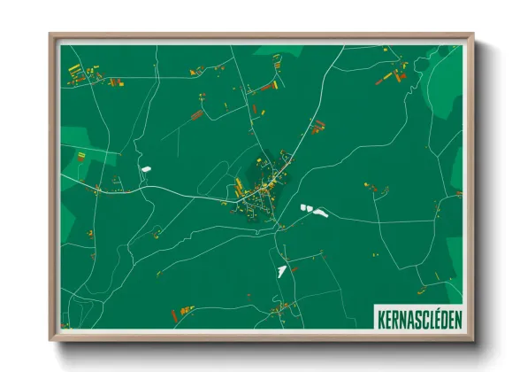 Une affiche de carte sur Kernascléden