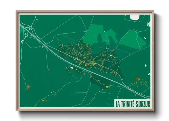 Une affiche de carte sur La Trinité-Surzur