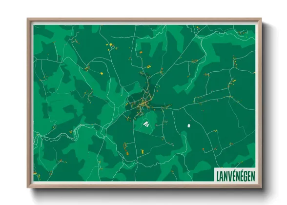 Une affiche de carte sur Lanvénégen