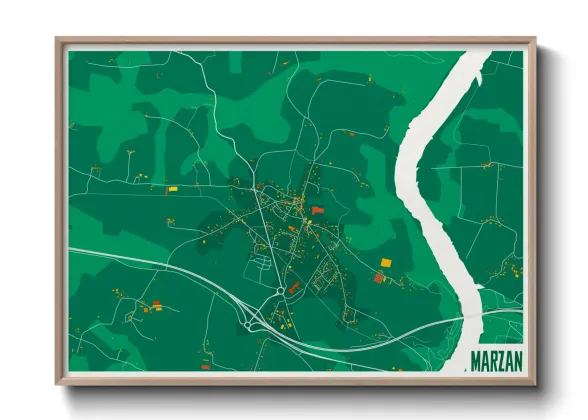 Une affiche de carte sur Marzan