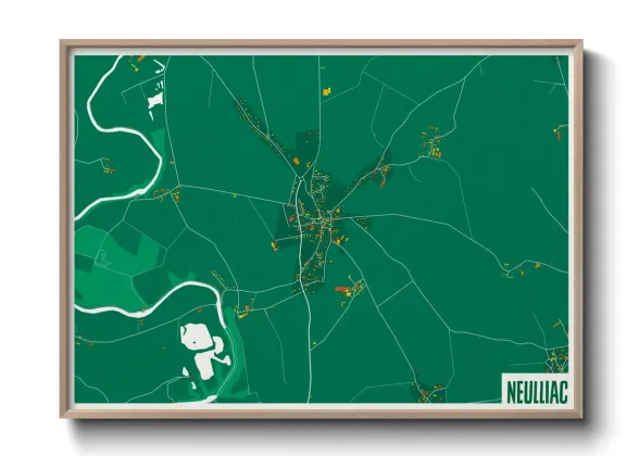Une affiche de carte sur Neulliac