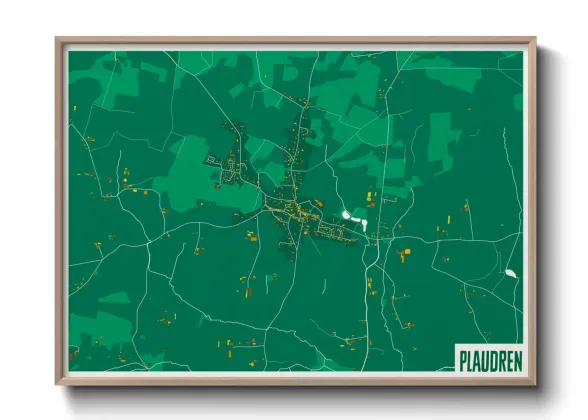 Une affiche de carte sur Plaudren