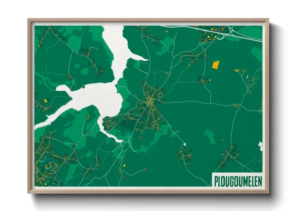 Une affiche de carte sur Plougoumelen