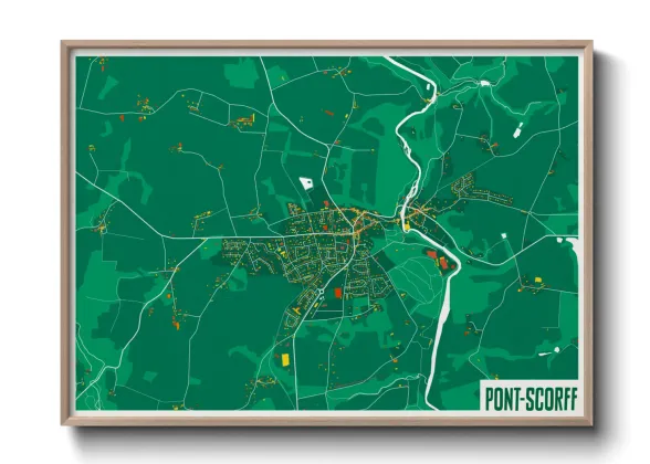 Une affiche de carte sur Pont-Scorff