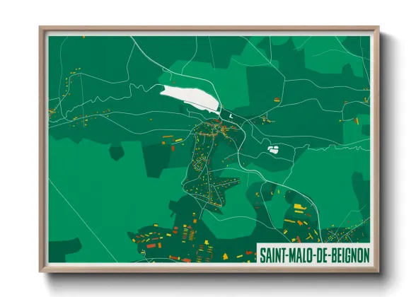 Une affiche de carte sur Saint-Malo-de-Beignon