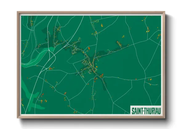 Une affiche de carte sur Saint-Thuriau