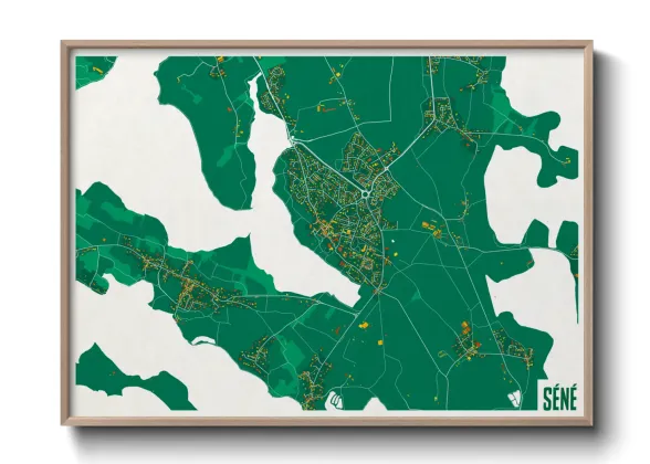 Une affiche de carte sur Séné