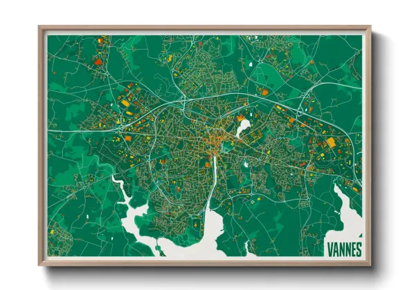 Une affiche de carte sur Vannes