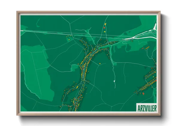 Une affiche de carte sur Arzviller