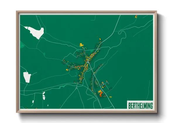 Une affiche de carte sur Berthelming
