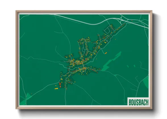 Une affiche de carte sur Bousbach