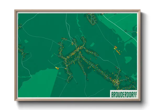 Une affiche de carte sur Brouderdorff