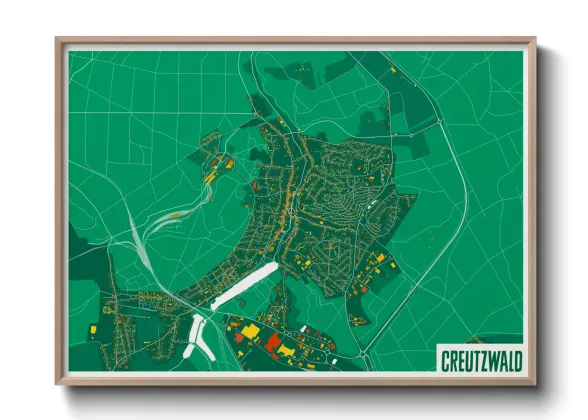 Une affiche de carte sur Creutzwald