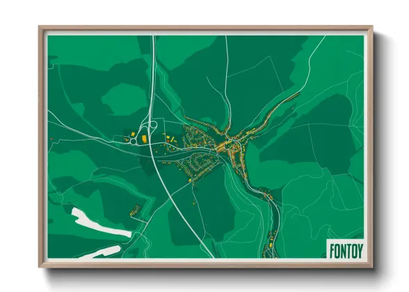 Une affiche de carte sur Fontoy