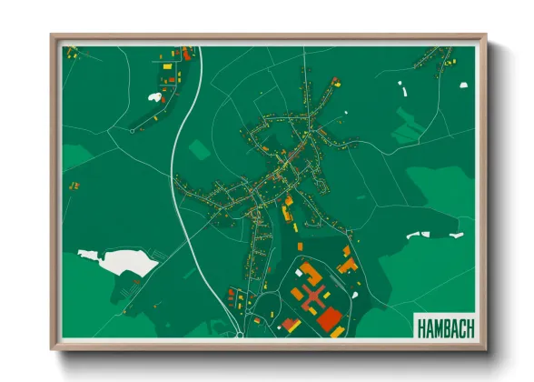 Une affiche de carte sur Hambach