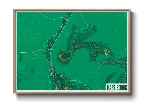 Une affiche de carte sur Haselbourg