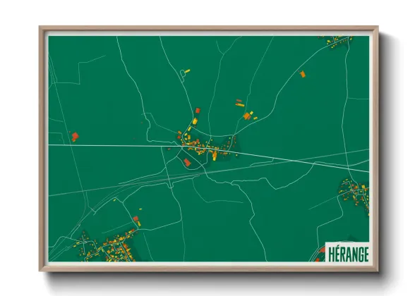 Une affiche de carte sur Hérange