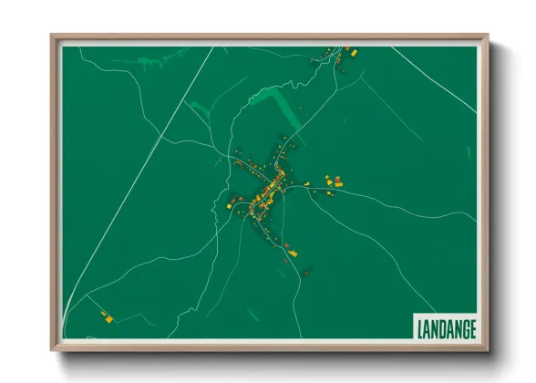 Une affiche de carte sur Landange