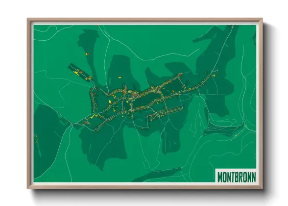 Une affiche de carte sur Montbronn