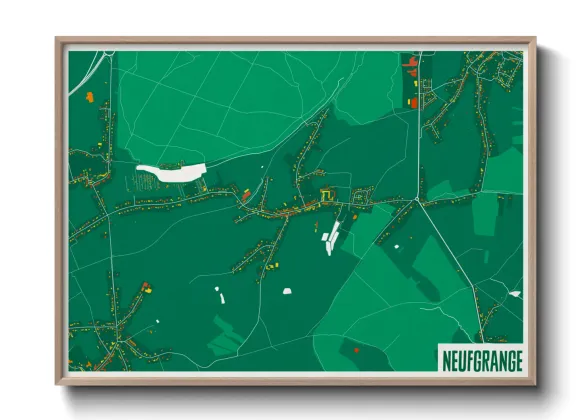 Une affiche de carte sur Neufgrange