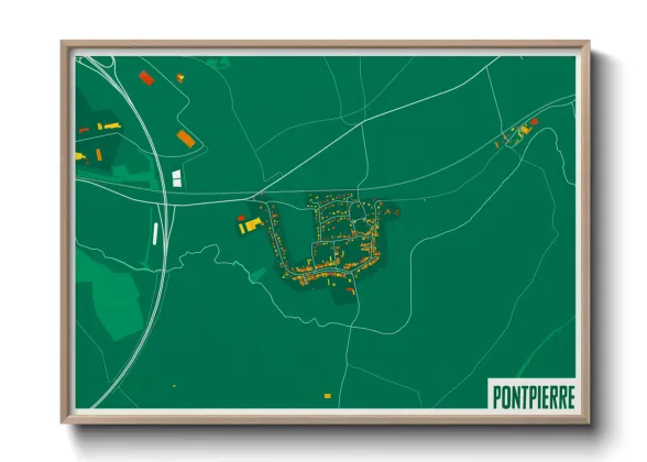 Une affiche de carte sur Pontpierre