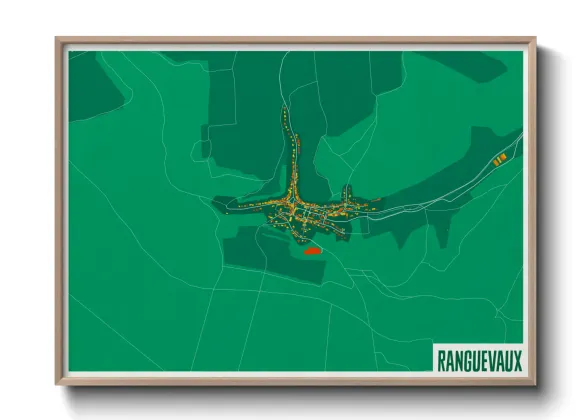 Une affiche de carte sur Ranguevaux