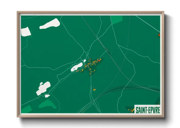 Une affiche de carte sur Saint-Epvre