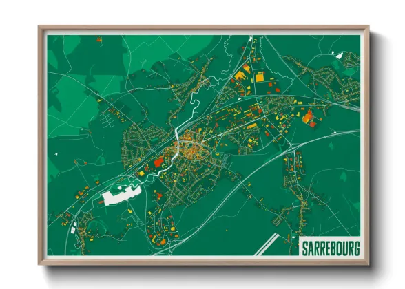 Une affiche de carte sur Sarrebourg