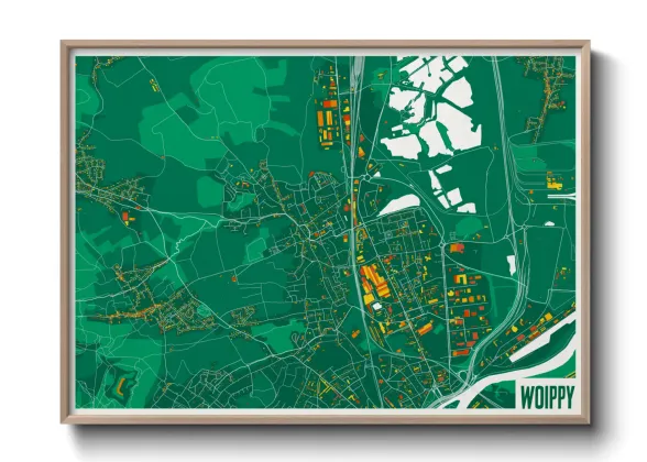 Une affiche de carte sur Woippy