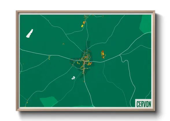 Une affiche de carte sur Cervon