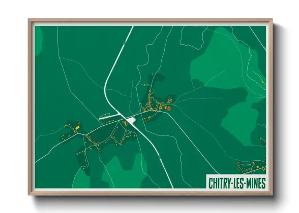 Une affiche de carte sur Chitry-les-Mines