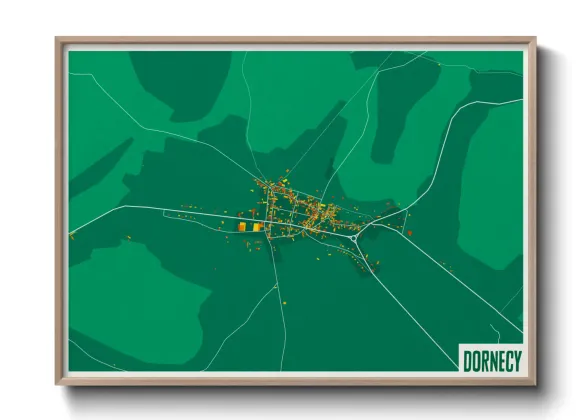 Une affiche de carte sur Dornecy