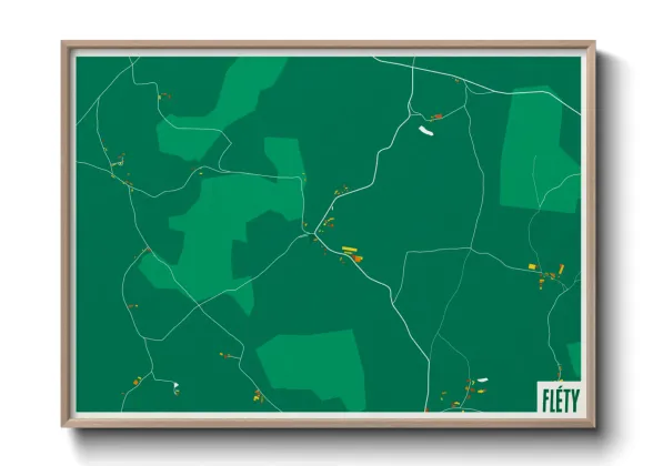 Une affiche de carte sur Fléty