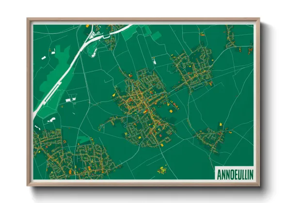 Une affiche de carte sur Annoeullin
