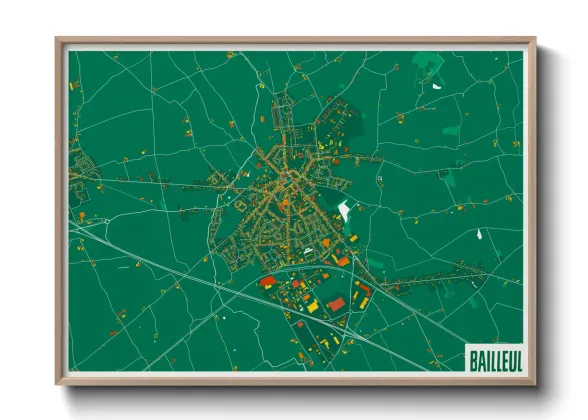 Une affiche de carte sur Bailleul