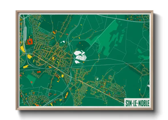 Une affiche de carte sur Sin-le-Noble