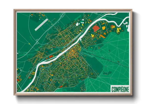 Une affiche de carte sur Compiègne