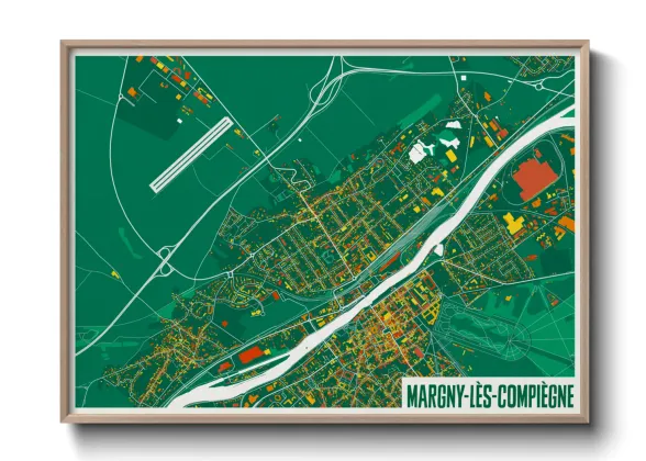 Une affiche de carte sur Margny-lès-Compiègne