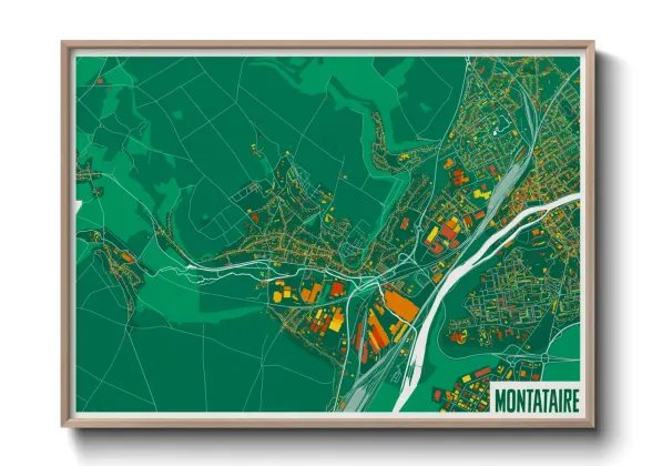 Une affiche de carte sur Montataire