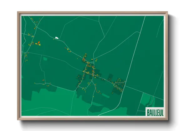 Une affiche de carte sur Bailleul