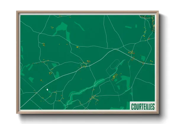 Une affiche de carte sur Courteilles