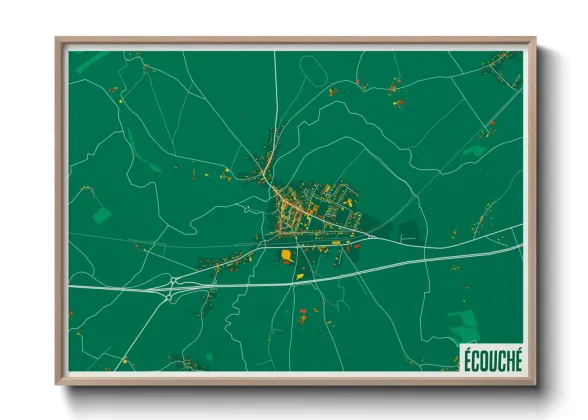 Une affiche de carte sur Écouché