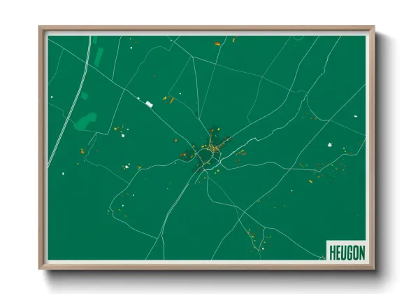 Une affiche de carte sur Heugon