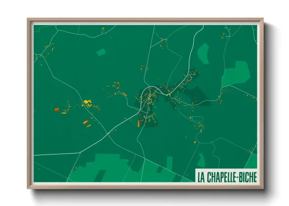 Une affiche de carte sur La Chapelle-Biche