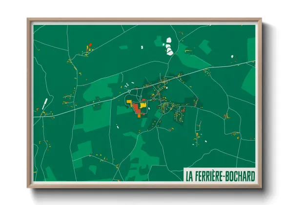 Une affiche de carte sur La Ferrière-Bochard