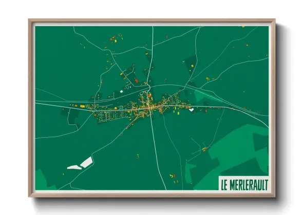Une affiche de carte sur Le Merlerault