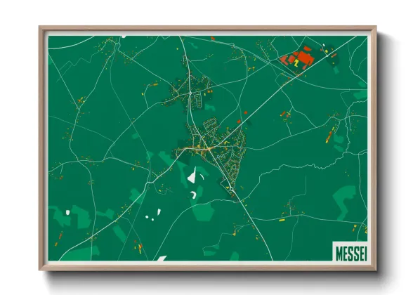 Une affiche de carte sur Messei